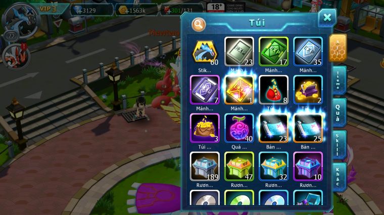 MÃ : #TTS4753 - SV 1733 - V3 - MEW GIÁP BÁ CHỦ CELEBI JIRACHI TAPU LELE LUGIA