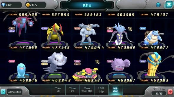 MÃ : #TTS4760 - SV 1819 - TOP 26 - V10 - QVBC BÁ CHỦ ZEVIL LUGIA YVETAL NHIỀU PET HT