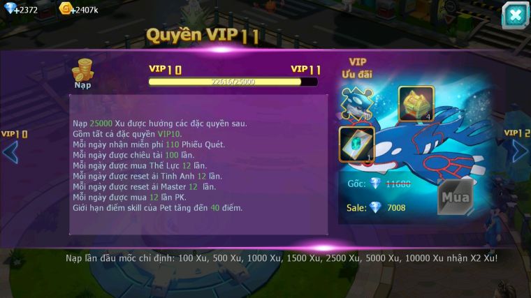 MÃ : #TTS4760 - SV 1819 - TOP 26 - V10 - QVBC BÁ CHỦ ZEVIL LUGIA YVETAL NHIỀU PET HT