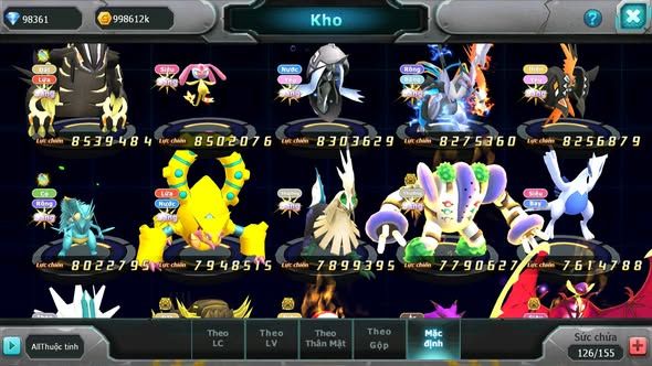MÃ : #TTS4759 - SV 38 - TOP6 - 98K KC - HOOH CH DYNAMAX PALKIA CH YVETAL CH GIRATINA CH NHIỀU PET BÁ CHỦ