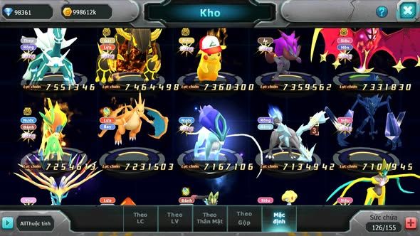 MÃ : #TTS4759 - SV 38 - TOP6 - 98K KC - HOOH CH DYNAMAX PALKIA CH YVETAL CH GIRATINA CH NHIỀU PET BÁ CHỦ