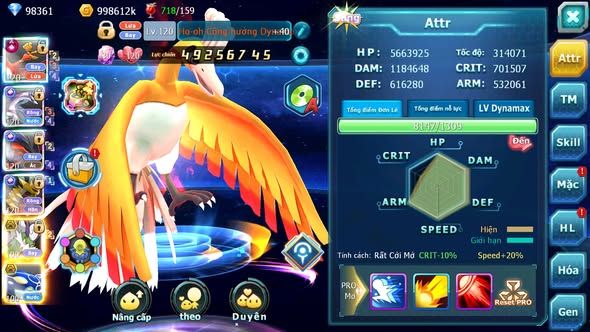 MÃ : #TTS4759 - SV 38 - TOP6 - 98K KC - HOOH CH DYNAMAX PALKIA CH YVETAL CH GIRATINA CH NHIỀU PET BÁ CHỦ
