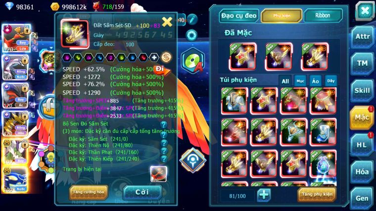 MÃ : #TTS4759 - SV 38 - TOP6 - 98K KC - HOOH CH DYNAMAX PALKIA CH YVETAL CH GIRATINA CH NHIỀU PET BÁ CHỦ