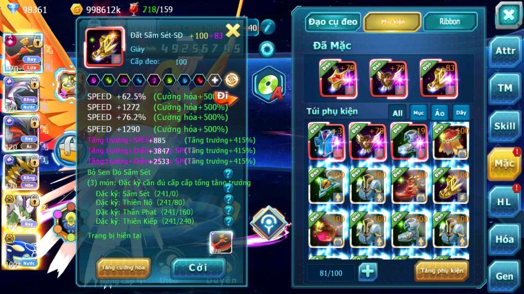 MÃ : #TTS4759 - SV 38 - TOP6 - 98K KC - HOOH CH DYNAMAX PALKIA CH YVETAL CH GIRATINA CH NHIỀU PET BÁ CHỦ