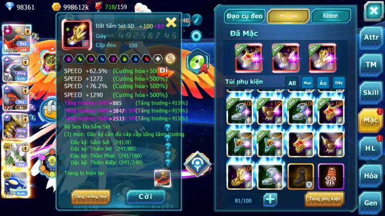 MÃ : #TTS4759 - SV 38 - TOP6 - 98K KC - HOOH CH DYNAMAX PALKIA CH YVETAL CH GIRATINA CH NHIỀU PET BÁ CHỦ