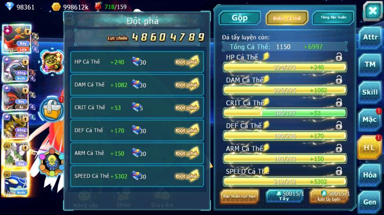 MÃ : #TTS4759 - SV 38 - TOP6 - 98K KC - HOOH CH DYNAMAX PALKIA CH YVETAL CH GIRATINA CH NHIỀU PET BÁ CHỦ