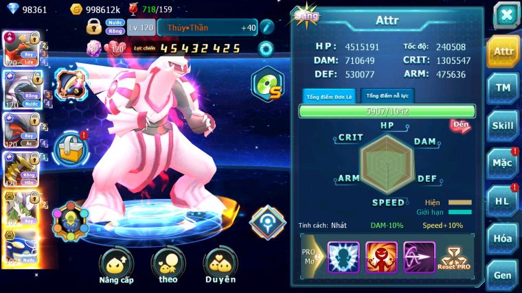 MÃ : #TTS4759 - SV 38 - TOP6 - 98K KC - HOOH CH DYNAMAX PALKIA CH YVETAL CH GIRATINA CH NHIỀU PET BÁ CHỦ