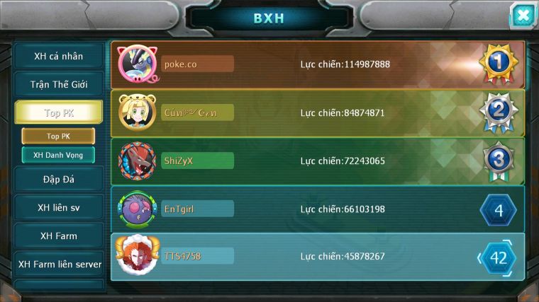 MÃ : #TTS4758 - SV 1529 - TOP42 - V12 - 20K KC - HOOH CH DYNAMAX YVETAL BC UNVOA THẦN GIÓ BC QVLD BC NHIỀU PET HT