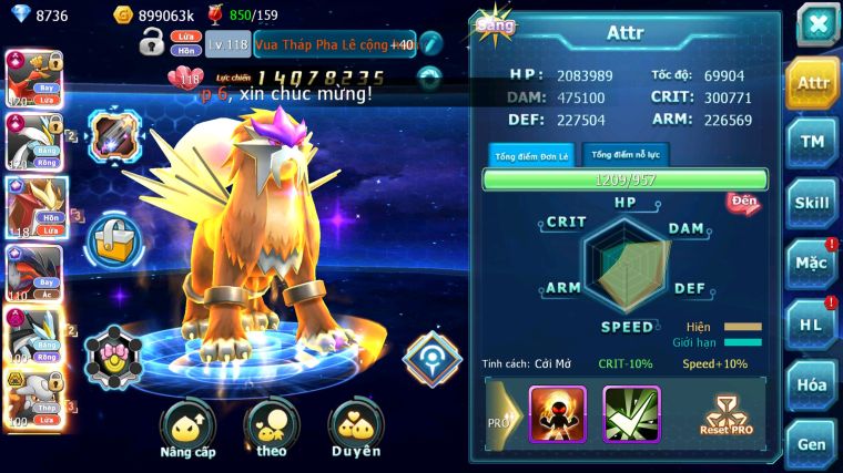 MÃ : #TTS4776 - SV 1339 - TOP6- V15 - HOOH CH DYNAMAX FULL SS WHITE CH DYNAMAX YVETAL CH SƯ TỬ CH BLACK DYNAMAX