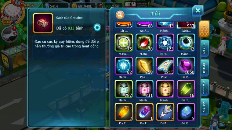 MÃ : #TTS4773 - SV1683 - 933 SÁCH - DIANCIE BC DYNAAMX QVLD BC RẮN BĂNG UNVOA CẶP LATI SAKATAKA BC