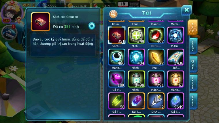 MÃ : #TTS4772 - SV 1162 - V13 - TOP31 - 351 SÁCH - DIANCIE CH DYNAMAX HOOH DYNAMAX PALKIA BC XERM BC QVLD BC NHIỀU PET HT