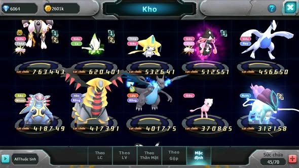 MÃ : #TTS4785 - SV 1733 - V3 - MEW GIÁP BÁ CHỦ CELEBI JIRACHI LELE LUGIA AMDLO