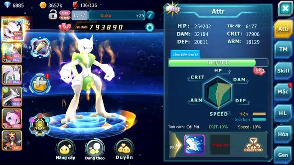 MÃ : #TTS4784 - SV 1810 - V0 - TOP38 - MEWTWO BÁ CHỦ CẶP LATI GOODRA ĐUA TOP NGON