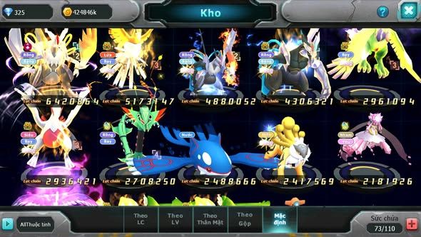 MÃ : #TTS4790 - SV 1420 - V12 - WHITE DYNAMAX HOOH BC UNVOA BLACK BC THẦN GIÓ BC LUGIA BC RAYQUAZA CẶP LATI BÁ CHỦ NHIỀU PET HT