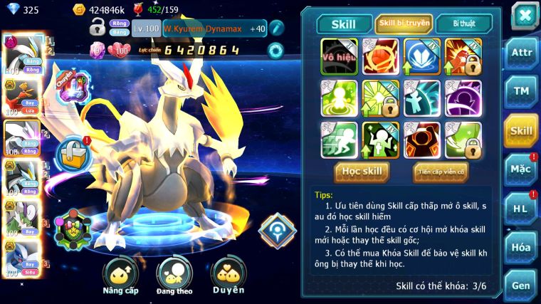 MÃ : #TTS4790 - SV 1420 - V12 - WHITE DYNAMAX HOOH BC UNVOA BLACK BC THẦN GIÓ BC LUGIA BC RAYQUAZA CẶP LATI BÁ CHỦ NHIỀU PET HT