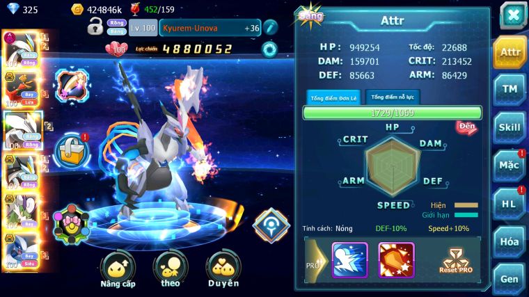 MÃ : #TTS4790 - SV 1420 - V12 - WHITE DYNAMAX HOOH BC UNVOA BLACK BC THẦN GIÓ BC LUGIA BC RAYQUAZA CẶP LATI BÁ CHỦ NHIỀU PET HT