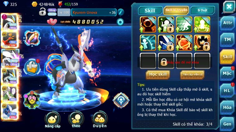 MÃ : #TTS4790 - SV 1420 - V12 - WHITE DYNAMAX HOOH BC UNVOA BLACK BC THẦN GIÓ BC LUGIA BC RAYQUAZA CẶP LATI BÁ CHỦ NHIỀU PET HT