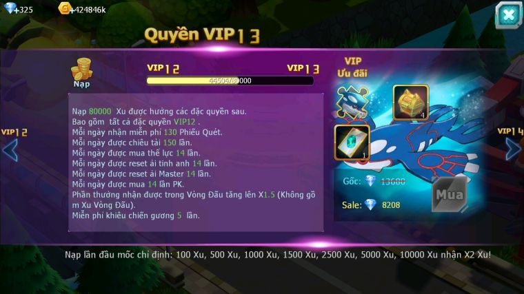 MÃ : #TTS4790 - SV 1420 - V12 - WHITE DYNAMAX HOOH BC UNVOA BLACK BC THẦN GIÓ BC LUGIA BC RAYQUAZA CẶP LATI BÁ CHỦ NHIỀU PET HT