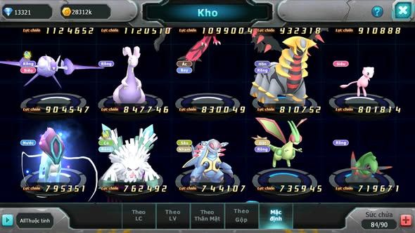 MÃ : #TTS4789 - SV 1782 - TOP 9 - V4 - 13K KC - UNVOA HOOH DIANCIE BC KYOGRE NHIỀU PET HT