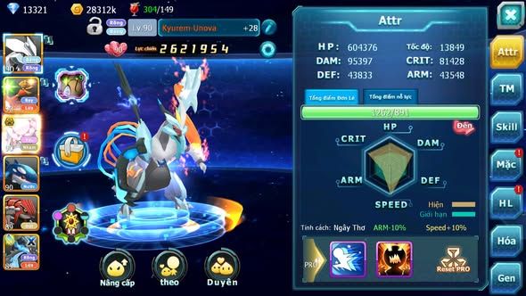 MÃ : #TTS4789 - SV 1782 - TOP 9 - V4 - 13K KC - UNVOA HOOH DIANCIE BC KYOGRE NHIỀU PET HT