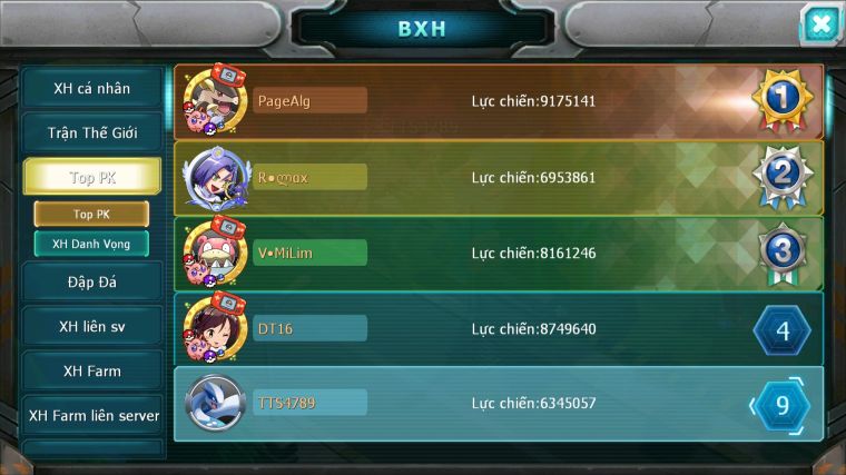 MÃ : #TTS4789 - SV 1782 - TOP 9 - V4 - 13K KC - UNVOA HOOH DIANCIE BC KYOGRE NHIỀU PET HT