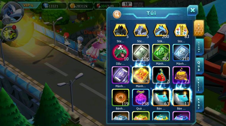 MÃ : #TTS4789 - SV 1782 - TOP 9 - V4 - 13K KC - UNVOA HOOH DIANCIE BC KYOGRE NHIỀU PET HT