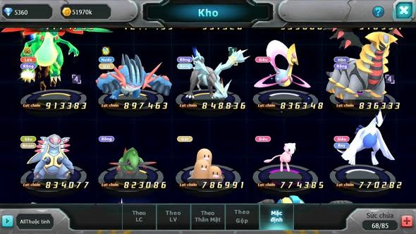 MÃ : #TTS4797 - SV 1772 - TOP 13 - V6 - QVBC BÁ CHỦ KYOGRE RAIKOU DIALGA LATI