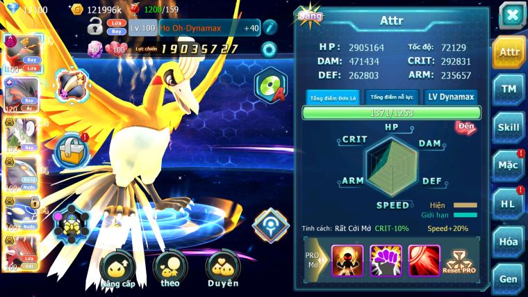 MÃ : #TTS4796 - SV 1645 - TOP20 - V14 - HOOH DYNAMAX YVETAL CH THẦN GIÓ BC CẶP LATI BC