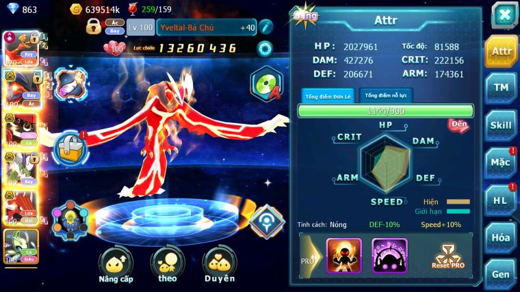 MÃ : #TTS4815 - SV 1516 - TOP 37 - V12 - HOOH CH DYNAMAX LC SIÊU KHỦNG YVETAL CB TAPU BULU BC THẦN GIÓ BC NHIỀU PET HT