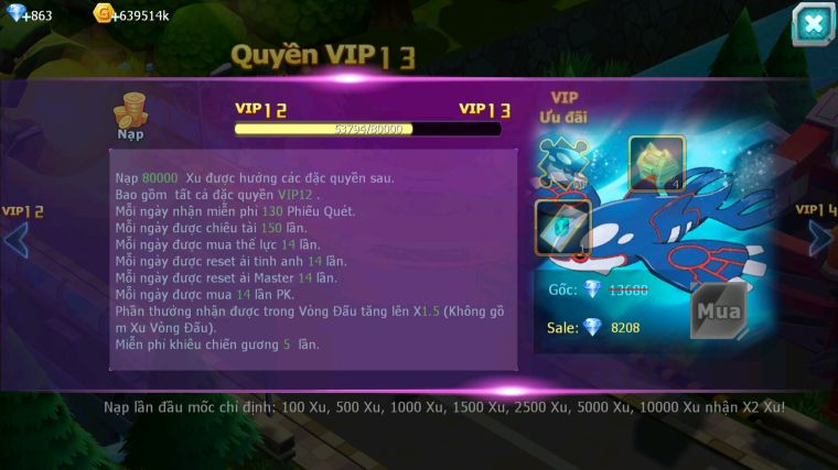 MÃ : #TTS4815 - SV 1516 - TOP 37 - V12 - HOOH CH DYNAMAX LC SIÊU KHỦNG YVETAL CB TAPU BULU BC THẦN GIÓ BC NHIỀU PET HT