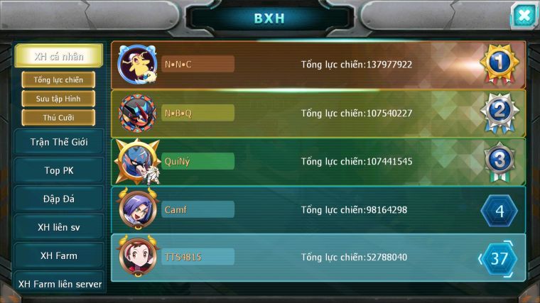 MÃ : #TTS4815 - SV 1516 - TOP 37 - V12 - HOOH CH DYNAMAX LC SIÊU KHỦNG YVETAL CB TAPU BULU BC THẦN GIÓ BC NHIỀU PET HT