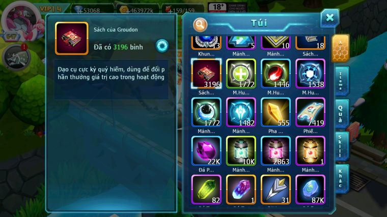 MÃ : #TTS4812 - SV 538 - TOP 8 - V14 - 53K KC - 3K2 SÁCH - HOOH DYNAMAX HOOPA BÁ CHỦ RAYQUAZA BC LUGIA CỘNG HƯỞNG NHIỀU PET BÁ CHỦ