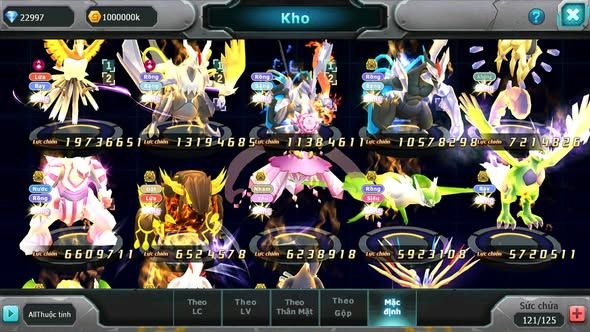 MÃ : #TTS4825 - SV 987 - V12 - 23K KC HOOH DYNAMAX WHITE DYNAMAX UNVOA BLACK BC ST PALKIA BC NHIỀU PET BC NGON