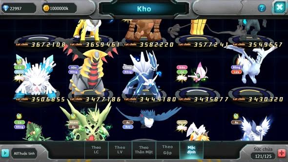 MÃ : #TTS4825 - SV 987 - V12 - 23K KC HOOH DYNAMAX WHITE DYNAMAX UNVOA BLACK BC ST PALKIA BC NHIỀU PET BC NGON