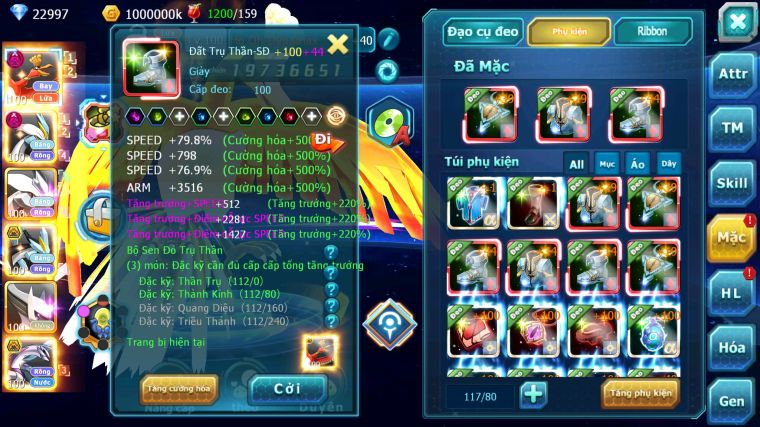 MÃ : #TTS4825 - SV 987 - V12 - 23K KC HOOH DYNAMAX WHITE DYNAMAX UNVOA BLACK BC ST PALKIA BC NHIỀU PET BC NGON