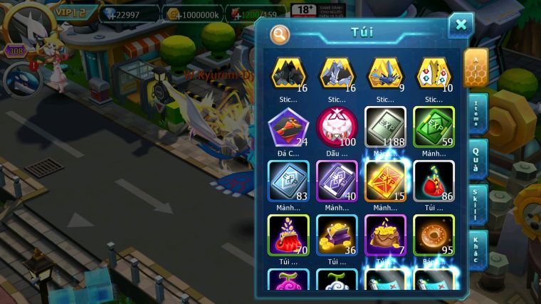 MÃ : #TTS4825 - SV 987 - V12 - 23K KC HOOH DYNAMAX WHITE DYNAMAX UNVOA BLACK BC ST PALKIA BC NHIỀU PET BC NGON