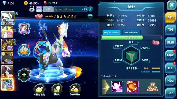 MÃ : #TTS4826 - SV 747 - UNVOA JIRACHI GIRATINA BOSS ĐỘC