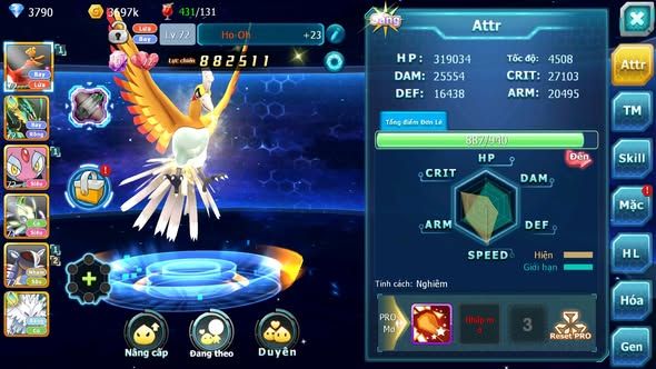 MÃ : #TTS4834 - SV 1800 - V4 - TOP43 - HOOH RAYQUAZA MES CELEBI GOODRA