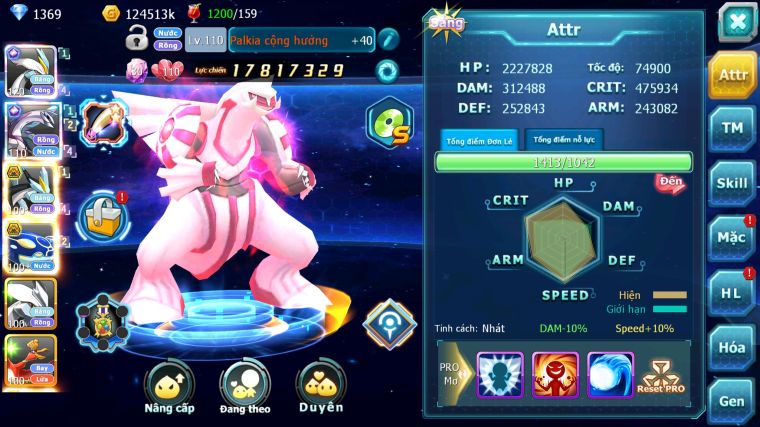 MÃ : #TTS4833 - SV 1347 - TOP 22 - V14 - WHITE CH PALKIA CH BLACK BC KYOGRE BC CẶP LATI BC NGON