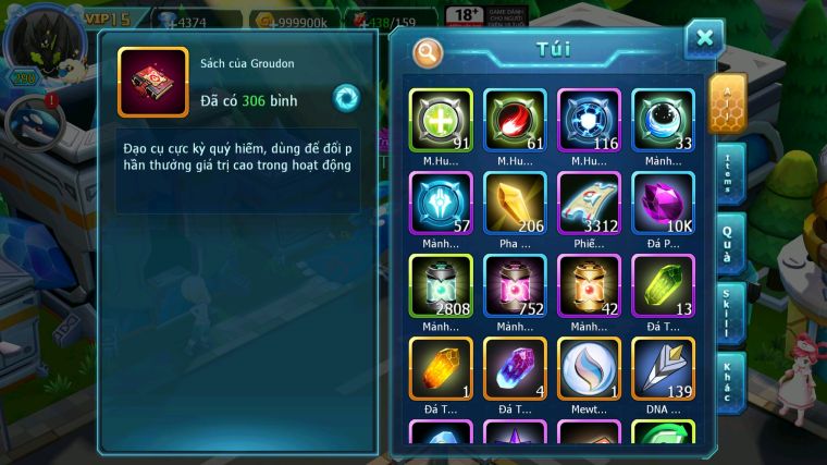 MÃ : #TTS4843 - SV 1243 - TOP 41 - V15 - HOOH CH DYNAMAX UNVOA BC WB BC PALKIA BC DIANCIE BC KYOGRE BC QUÁ NGON