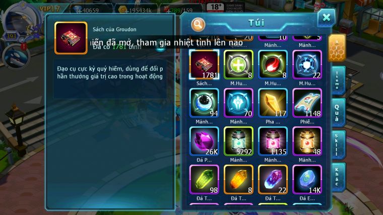 MÃ : #TTS4849 - SV 1441 - TOP 1-2-3 - V17 - 40K KC - 1K7 SÁCH - CẶP RỒNG CỘNG HƯỞNG CẶP KIẾM KHIÊN DYNAMAX HOOH CH DYNAMAX WHITE CH DYNAMAX , ĐƯ ĐẠO CỤ METAL +8 ( ĐỔI ĐC 1K SÁCH )