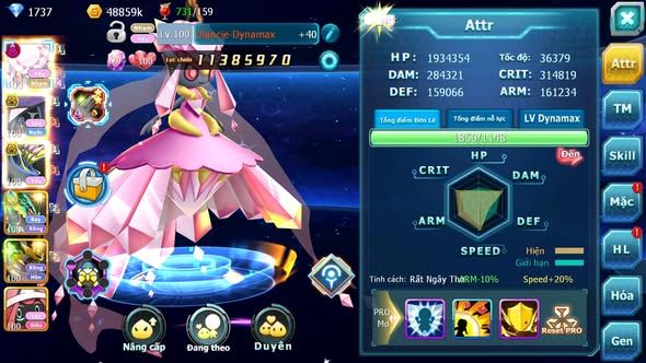 MÃ : #TTS4853 - SV 1335 - DIANCIE DYNAMAX TAPU FINI BC XERM BC RAYQUAZA GIRATINA UNVOA NHIỀU PET HT