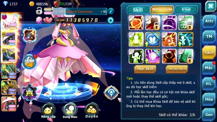 MÃ : #TTS4853 - SV 1335 - DIANCIE DYNAMAX TAPU FINI BC XERM BC RAYQUAZA GIRATINA UNVOA NHIỀU PET HT