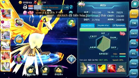 MÃ : #TTS4851 - SV 1351 - V12 -HOOH DYNAMX DIANCIE DYNAMAX PALKIA BC UNVOA QVLD BC THẦN GIÓ BC RẮN BĂNG BC 3 TEAM NGON