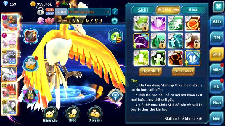 MÃ : #TTS4851 - SV 1351 - V12 -HOOH DYNAMX DIANCIE DYNAMAX PALKIA BC UNVOA QVLD BC THẦN GIÓ BC RẮN BĂNG BC 3 TEAM NGON