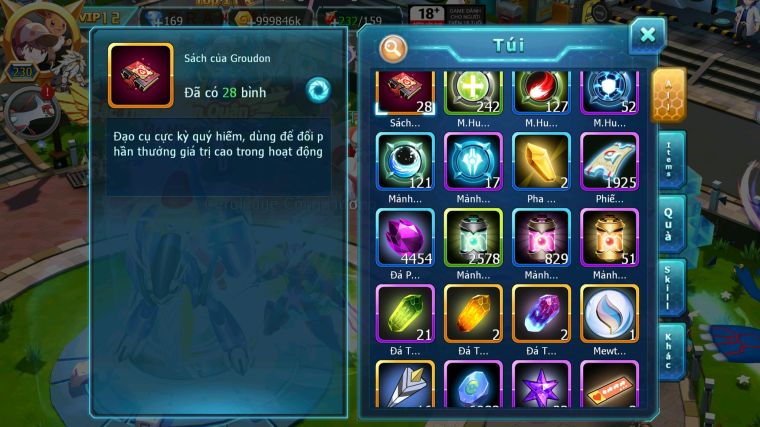 MÃ : #TTS4851 - SV 1351 - V12 -HOOH DYNAMX DIANCIE DYNAMAX PALKIA BC UNVOA QVLD BC THẦN GIÓ BC RẮN BĂNG BC 3 TEAM NGON