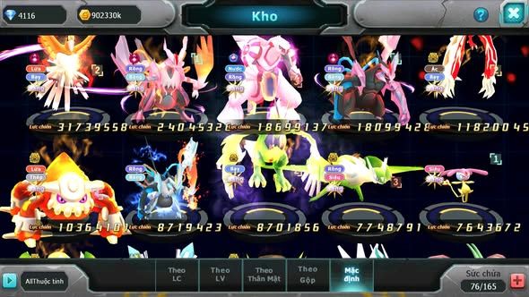 MÃ : #TTS4850 - SV 1216 - TOP 7LC - HOOH CH DYNAMAX WB CH DYNAMAX PALKIA CH YVETAL BC SÉT ĐỒ NGON NHIỀU PET BC