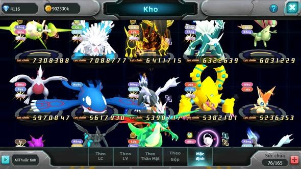 MÃ : #TTS4850 - SV 1216 - TOP 7LC - HOOH CH DYNAMAX WB CH DYNAMAX PALKIA CH YVETAL BC SÉT ĐỒ NGON NHIỀU PET BC