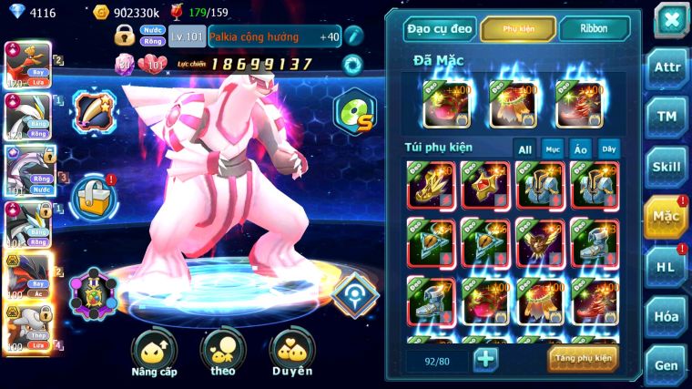 MÃ : #TTS4850 - SV 1216 - TOP 7LC - HOOH CH DYNAMAX WB CH DYNAMAX PALKIA CH YVETAL BC SÉT ĐỒ NGON NHIỀU PET BC