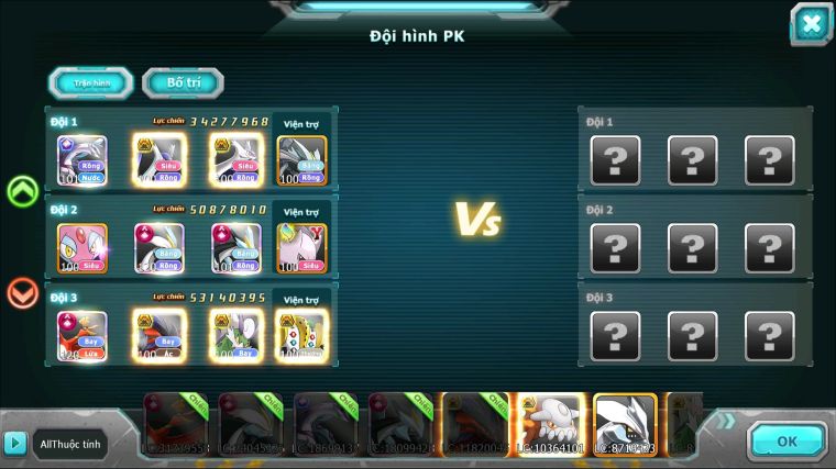 MÃ : #TTS4850 - SV 1216 - TOP 7LC - HOOH CH DYNAMAX WB CH DYNAMAX PALKIA CH YVETAL BC SÉT ĐỒ NGON NHIỀU PET BC